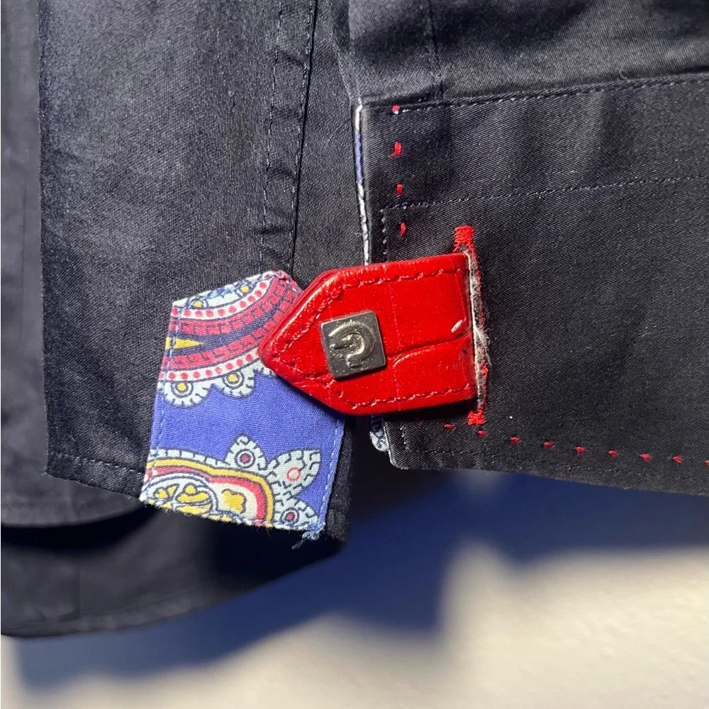 BOGOSSE men’s black Designer dress Shirt size 5 - Picture 7 of 9